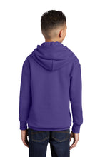 Load image into Gallery viewer, Fleece Pullover Hooded Sweatshirt / Heather Purple &amp; Yellow
