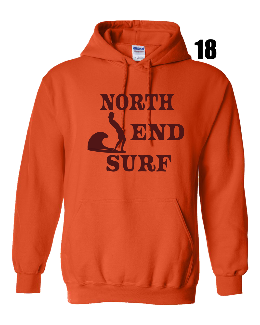 North End Surf Hoodie-Orange/Navy