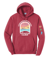 Load image into Gallery viewer, Adventure Camp Fleece Pullover Hooded Sweatshirt / Heather Red
