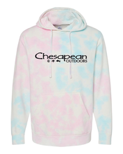 Load image into Gallery viewer, Chesapean Outdoors Tie-Dyed Hooded Sweatshirt / Sunset Swirl
