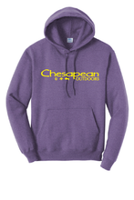 Load image into Gallery viewer, Fleece Pullover Hooded Sweatshirt / Heather Purple &amp; Yellow
