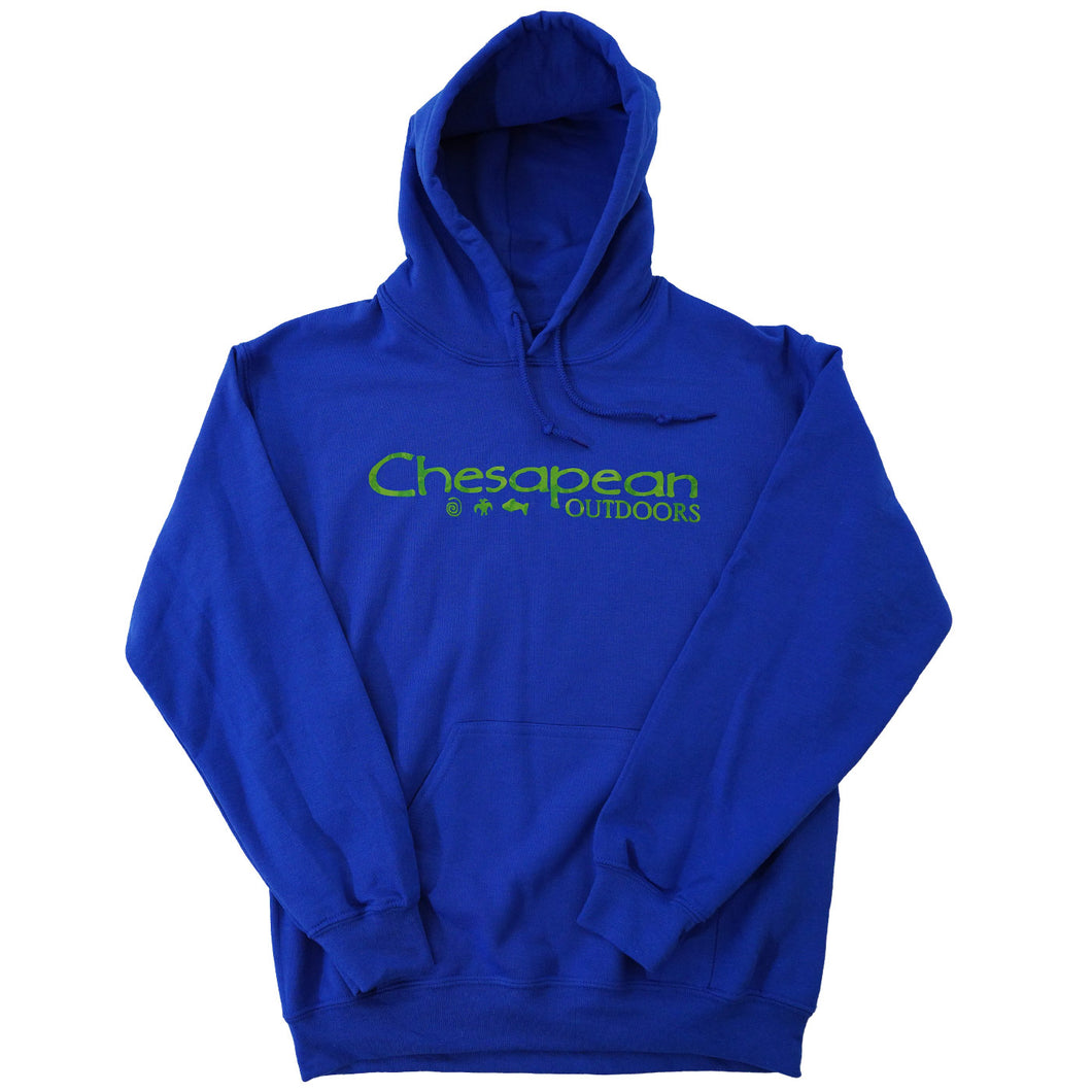 Blue with Camo Logo Adult Heavy Blend Hooded Sweatshirt