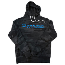 Load image into Gallery viewer, Chesapean Outdoors Unisex Tie-Dyed Hooded Sweatshirt / Black &amp; Blue
