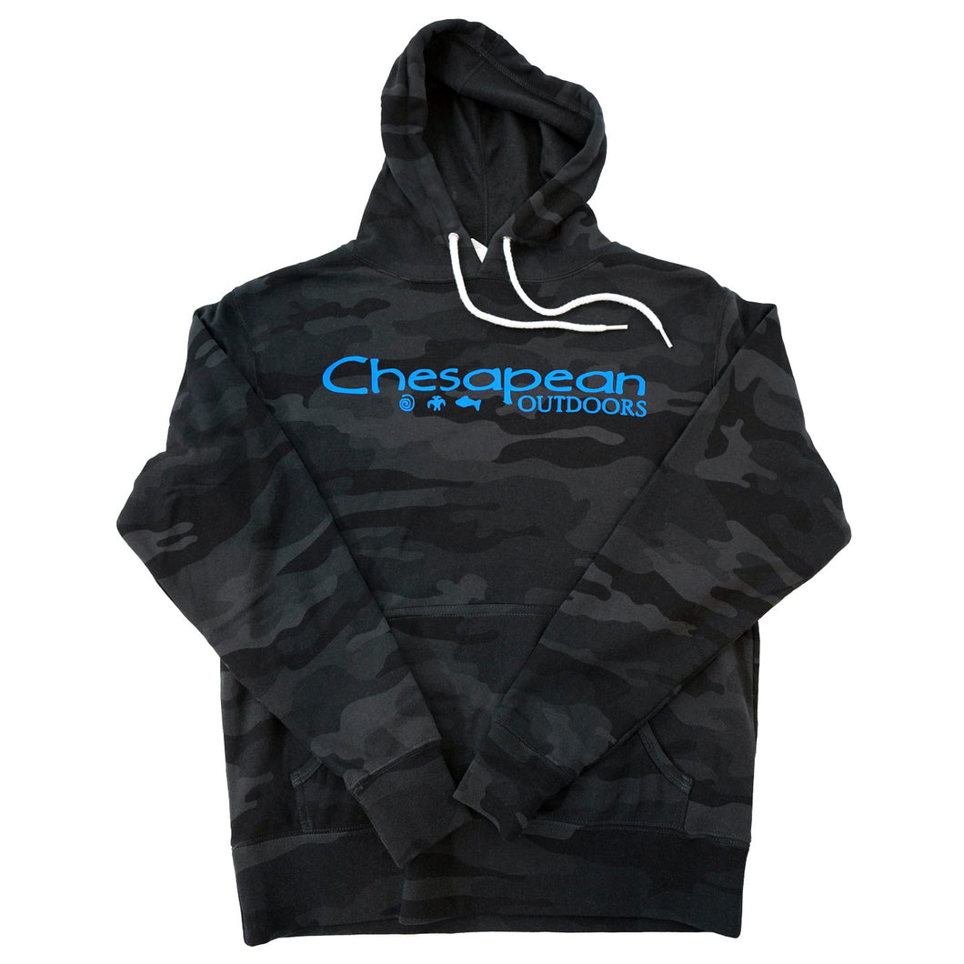 Chesapean Outdoors Unisex Tie-Dyed Hooded Sweatshirt / Black & Blue