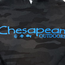 Load image into Gallery viewer, Chesapean Outdoors Unisex Tie-Dyed Hooded Sweatshirt / Black &amp; Blue
